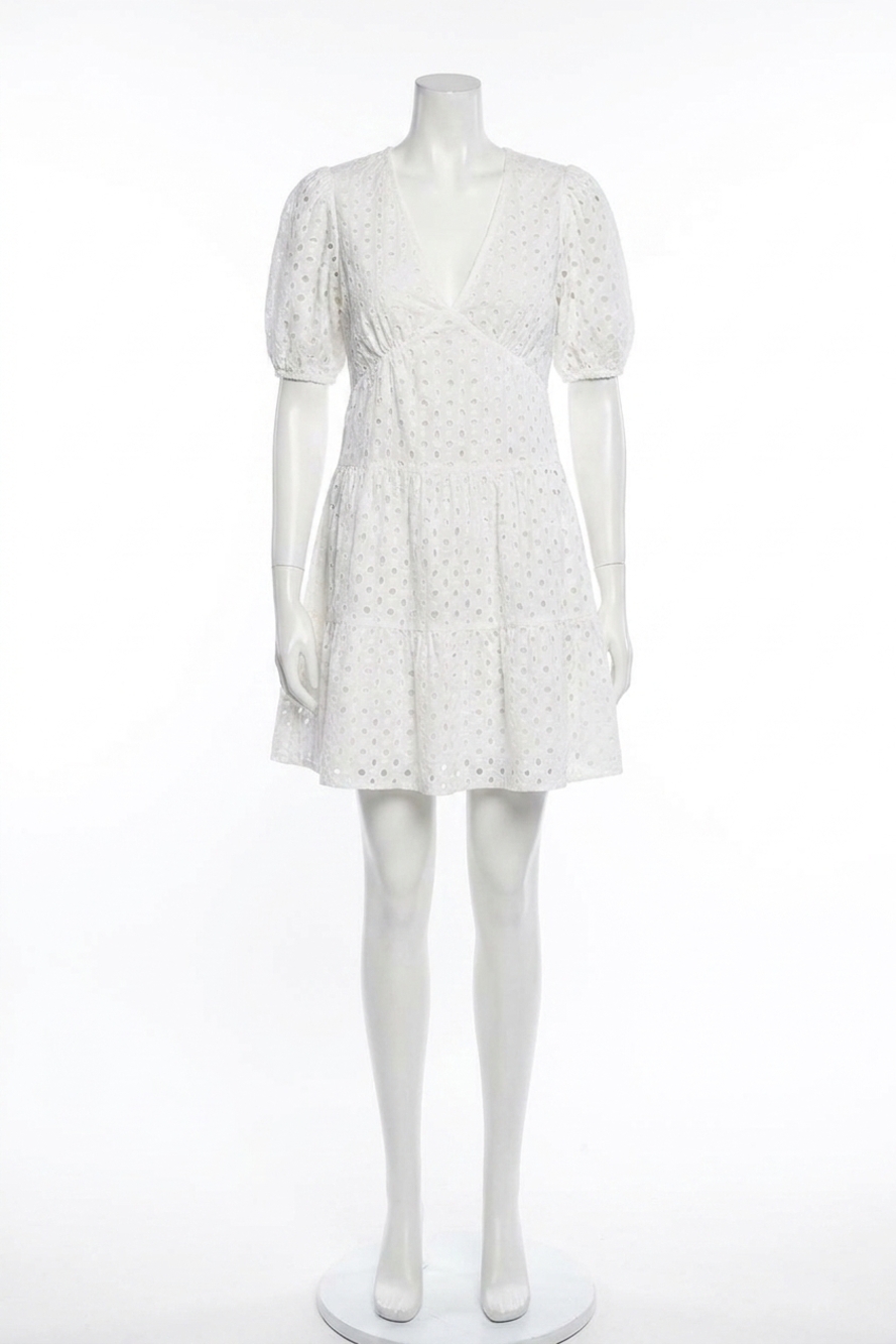 NEW BISHOP + YOUNG jessie tiered eyelet dress in pure white